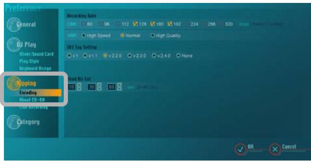 PIONEER DJS - Click [Encoding]. - 1