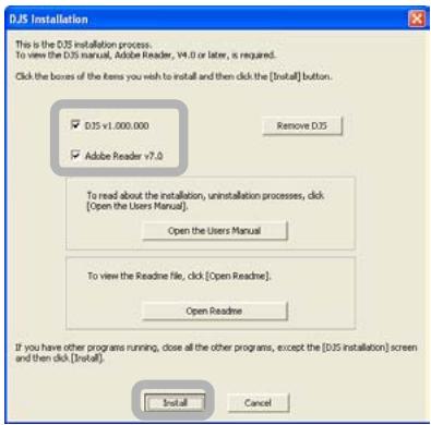 PIONEER DJS - Click the check box of the items you wish to install and then click the [Install] button. - 1