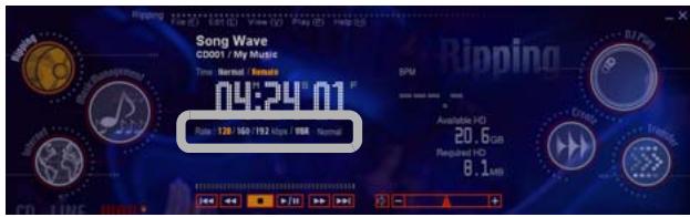 PIONEER DJS - Click the bit rate to set it. - 1