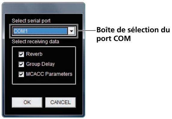PIONEER SC-LX82 - Sélectionnez le numéro de port COM auquel est raccordé le cable RS-232C. - 1