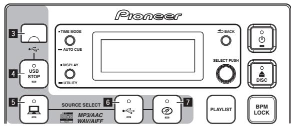 PIONEER CDJ-350 - Setting the source to be played (source select section) - 1