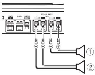PIONEER GM-3400T - Connexion des haut-parleurs - 1