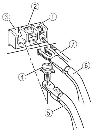 PIONEER GM-3400T - Schließen Sie die Kabel an die Klemmen an. - 1
