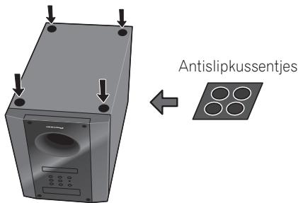 PIONEER HTP-SB510 - Bevestig de antislipkussentjes aan de voet van de receiver-subwoofer. - 1