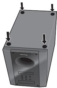 PIONEER HTP-SB510 - Attach the non-skid pads to the base of each speaker stand bases and the receiver subwoofer. - 3