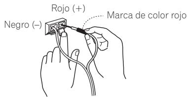 PIONEER HTP-SLH500 - Conecte un extremo del cable de altevoz suministrado al panel posterior de cada altevoz. - 1