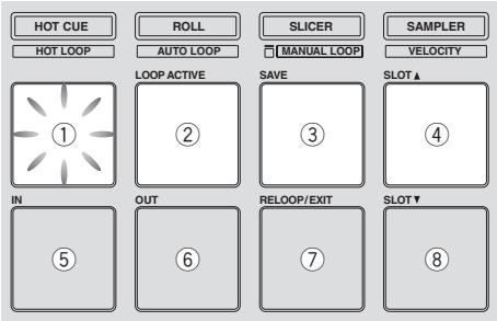 PIONEER DDJ-SP1 - Appuyez sur le pad de performance sur la gauche. - 1