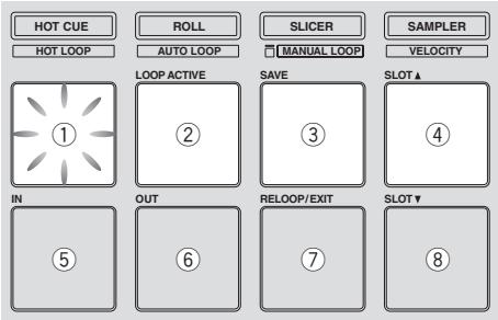 PIONEER DDJ-SP1 - Premere il performance pad sul lato sinistro. - 1