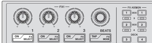 PIONEER DDJ-SP1 - Press the effect parameter 1 button to turn the first effect on. - 1