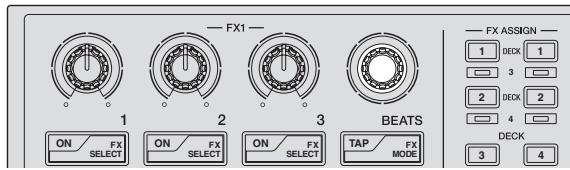 PIONEER DDJ-SP1 - Draai aan de [FX BEATS]-instelling om de effecttijd in te stellen. - 1