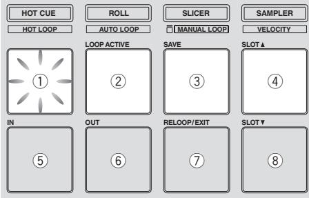 PIONEER DDJ-SP1 - Drücken Sie das Auftritt-Pad an der linken Seite. - 1