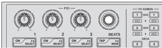 PIONEER DDJ-SP1 - Girare il controllo [FX BEATS] per regolare la durata dell'effetto. - 1