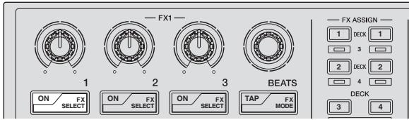 PIONEER DDJ-SP1 - Premere il pulsante del parametro di effetto 1 per attivare il primo effetto. - 1