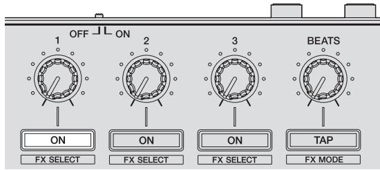 PIONEER DDJ-SR - Appuyez sur la touche [FX ASSIGN] sur le côté gauche pour selectionner la platine à laquelle l'effet est affecté. - 2