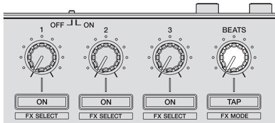 PIONEER DDJ-SR - Appuyez sur la touche [FX ASSIGN] sur le côté gauche pour selectionner la platine à laquelle l'effet est affecté. - 5