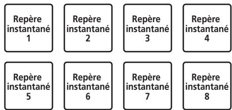 PIONEER DDJ-SR - En mode de lecture ou de pause, appuyez sur un pad de performance pour spécifique un point de repère instantané. - 1
