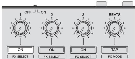 PIONEER DDJ-SR - Appuyez sur la touche de paramétrage d'effet 1 pour activer le premier type d'effet. - 1
