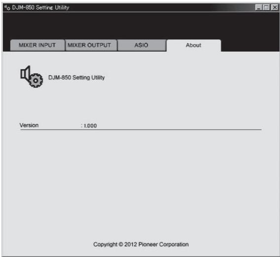 PIONEER DJM-850-S - Click the [About] tab. - 1