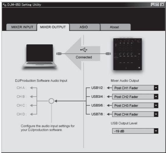 PIONEER DJM-850-S - Click the [MIXER OUTPUT] tab. - 1