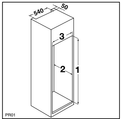 DE DIETRICH DRD727JE - Dimensions de la niche - 2