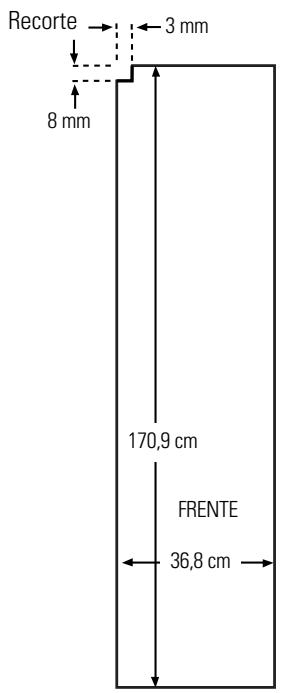 DE DIETRICH DRU105X - Dimensoes para os paineis de madeira feitos sob medida - 1