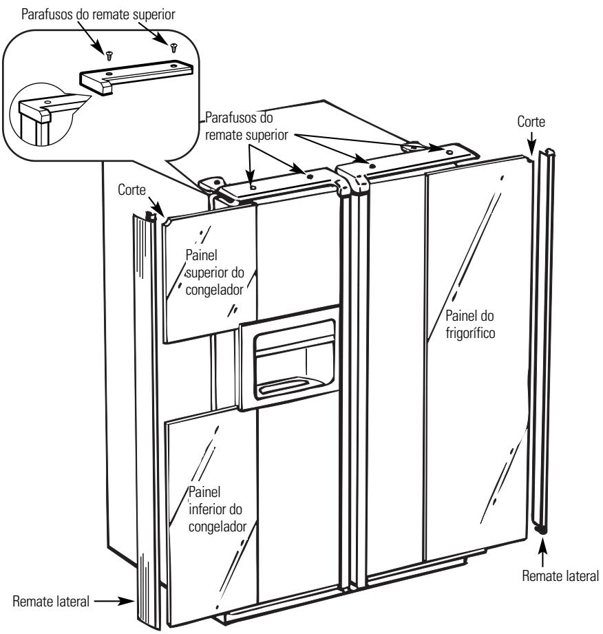 DE DIETRICH DRU105X - Prenda o remate superior nas portas do congelador e do frigorífico. - 1