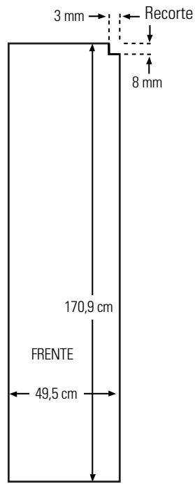 DE DIETRICH DRU105X - Dimensoes para os paineis de madeira feitos sob medida - 4