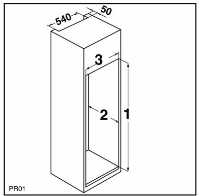DE DIETRICH DWS750JE - Instruções para o encastre integral Dimensões do compartimento - 2
