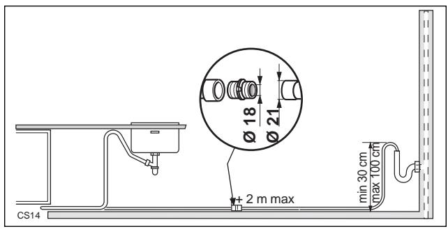 DE DIETRICH VN7451 - Water outlet hose connection - 2
