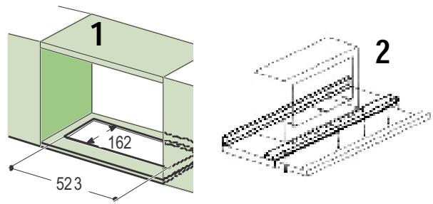 DE DIETRICH DHT945X - Bohren der Trägerplatte und Montage der Dunstabzugshaube - 1