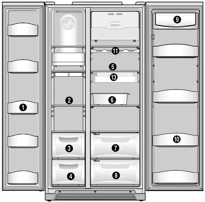 DE DIETRICH DKA866X - Compartiments du modele basique - 1
