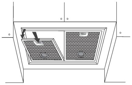DE DIETRICH DHG576XP1 - -Maintenance of the grease filters: - 1