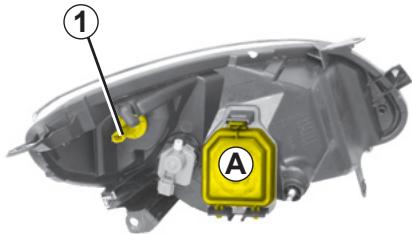 RENAULT TWINGO II - PROJECTEURS AVANT : remplacement des lampes (suite) - 1