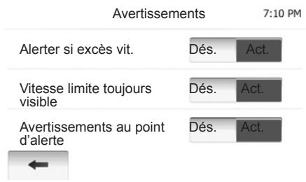 RENAULT MEDIA-NAV - Avertissement en cas d'excess de vitesse - 1