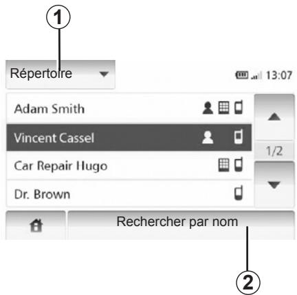 RENAULT MEDIA-NAV - RÉPERTOIRE TÉLÉPHONIQUE - 1