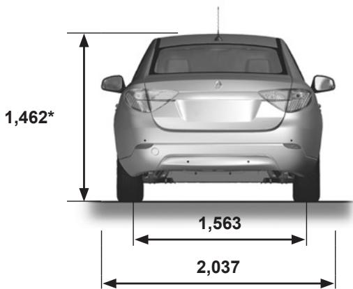 RENAULT FLUENCE ZE 2012 - Dimensions (en mètres) - 3