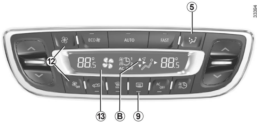 RENAULT FLUENCE ZE 2012 - Utilisez de préférence le mode automatique en choisissant un des programmes automatiques ECO, AUTO ou FAST. - 1