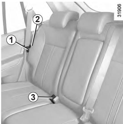 RENAULT KOLEOS 2012 - Réglage en hauteur des ceintures de sécurité avant - 1