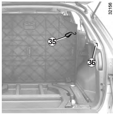 RENAULT KOLEOS 2012 - Rangements sous le tapis de coffre à bagages. - 1