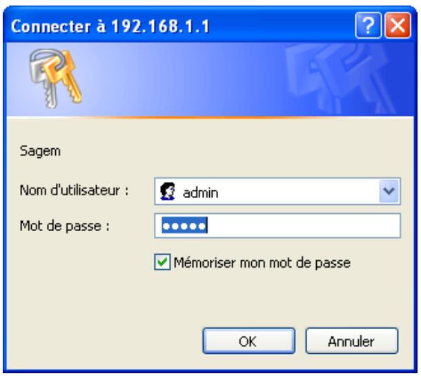 SAGEM LIVEBOX FAST 3202 - Accès à l'écran de bienvenue - 5