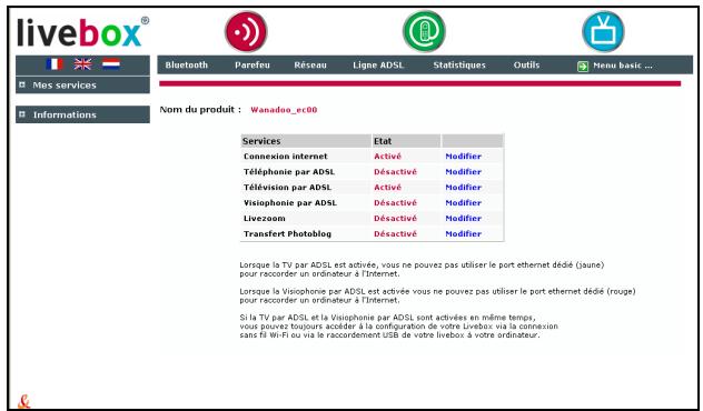 SAGEM LIVEBOX FAST 3202 - Configuration de votre Passerelle Résidentière: Rubrique "Configuration Avancée ..." - 3