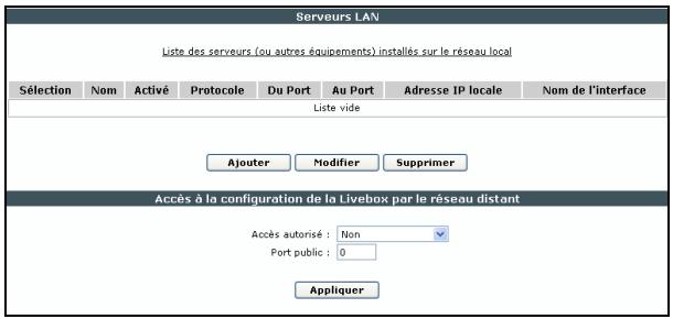 SAGEM LIVEBOX FAST 3202 - Serveurs LAN - 1