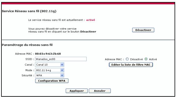 SAGEM LIVEBOX FAST 3202 - Configuration du réseau sans fil sur votre Passerelle Résidentière (selon version) - 1