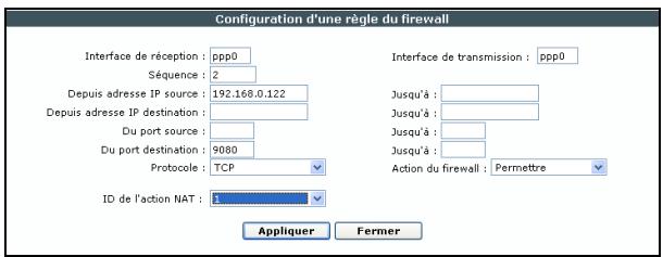 SAGEM LIVEBOX FAST 3202 - 2) Configuration d'une politique de pare-feu - 2