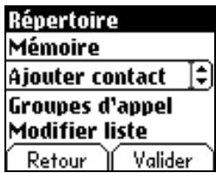 SAGEM MYX-2 - Menu répertoire - 4