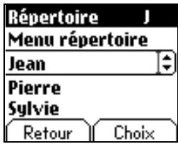 SAGEM MYX-2 - Utilisation du répertoire - 1
