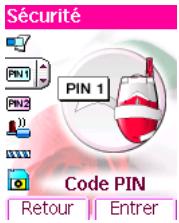 Sécurité PIN 1 PIN 1 Code PIN Retour | Entrer