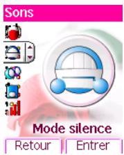 Sons Mode silence Retour | Entrer