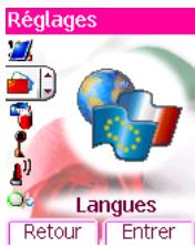 Réglages Langues Retour | Entrer