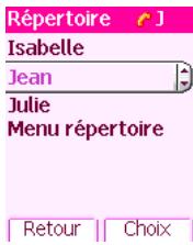 Répertoire Isabelle Jean Julie Menu répertoire Retour Choix